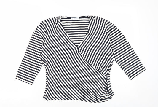 Precis Petite Women's Black Wrap Blouse M Petites