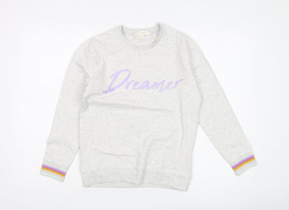 Additional front view of Marks & Spencer girls’ grey dreamer pullover sweatshirt -, size 12