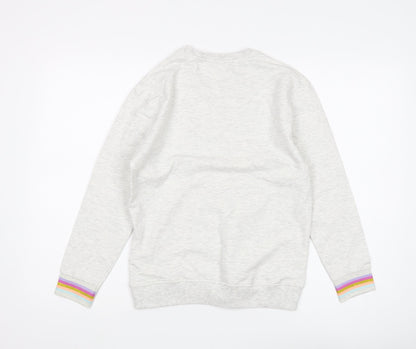 Back view of Marks & Spencer girls’ grey dreamer pullover sweatshirt -, size 12