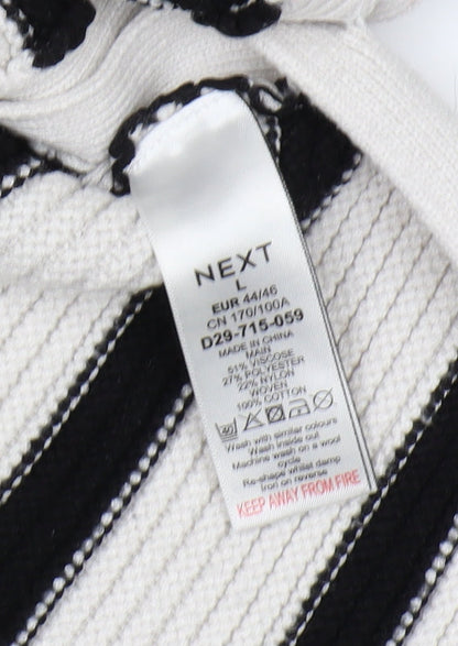 Next Women's Black Striped Pullover Jumper L