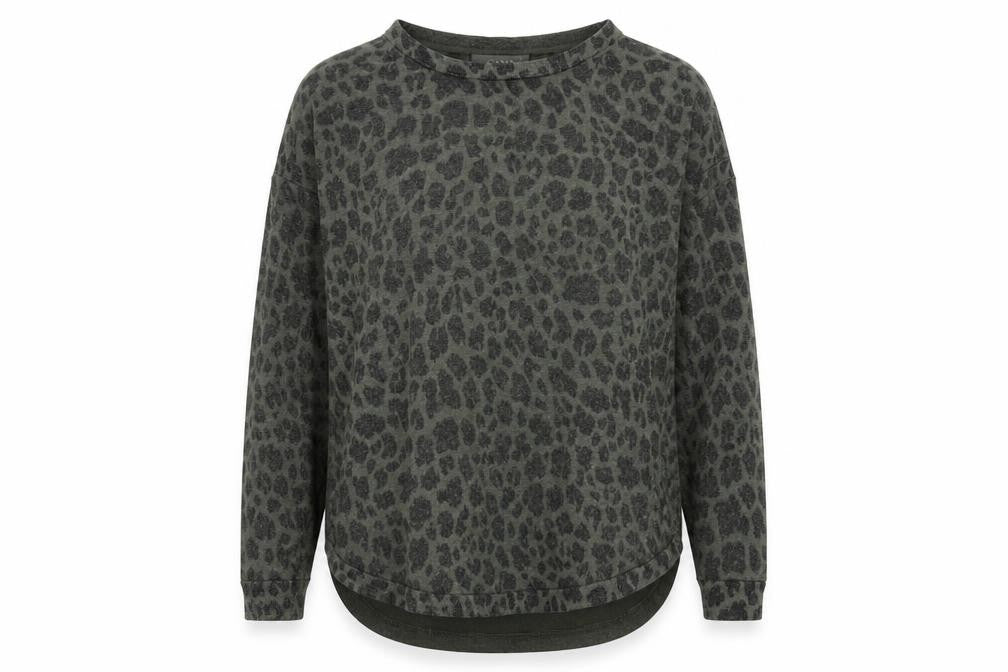 Oasis Women's Green Animal Print Pullover in Size M