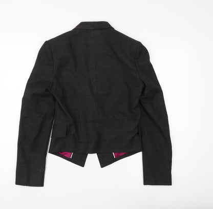Next Women's Black Check Regular Blazer, Size 8
