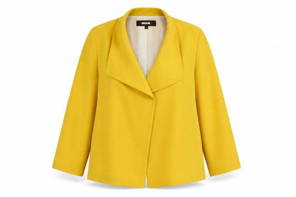 Next Women's Yellow Blazer Size 12, Shawl Lapel, Lined