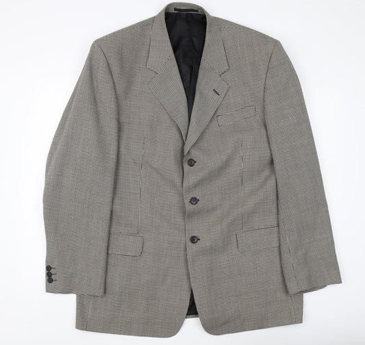 Burton Men's Grey Check Blazer 44L Three-Button