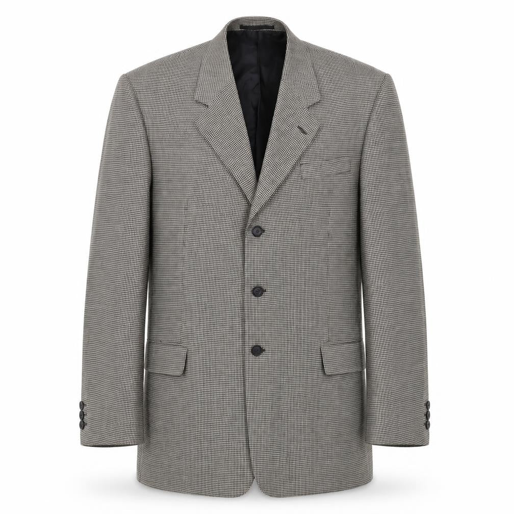 Burton Men's Grey Check Blazer 44L Three-Button