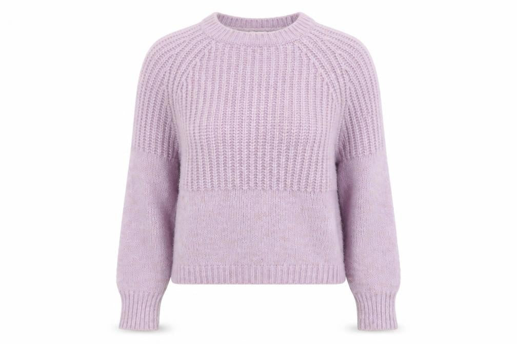 MNG Women's Purple Chunky-Knit Pullover Jumper XS