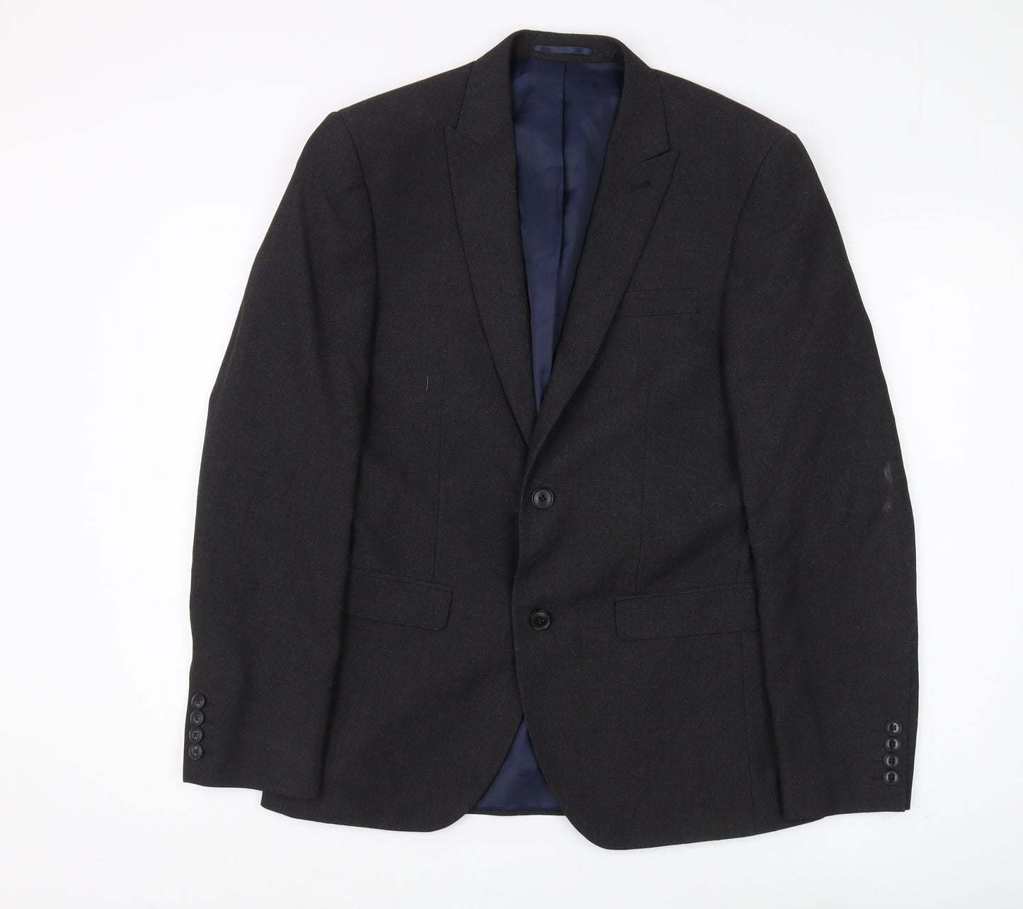 Next Men's Black Blazer, Regular Fit, Size 38R