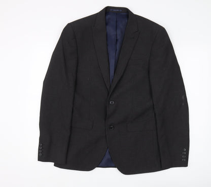 Next Men's Black Blazer, Regular Fit, Size 38R