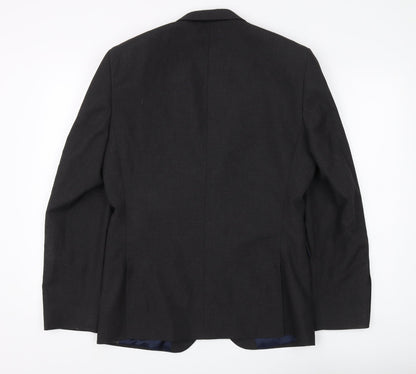 Next Men's Black Blazer, Regular Fit, Size 38R