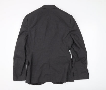Back view of ASOS Men's Grey Regular Fit Blazer, size 40R