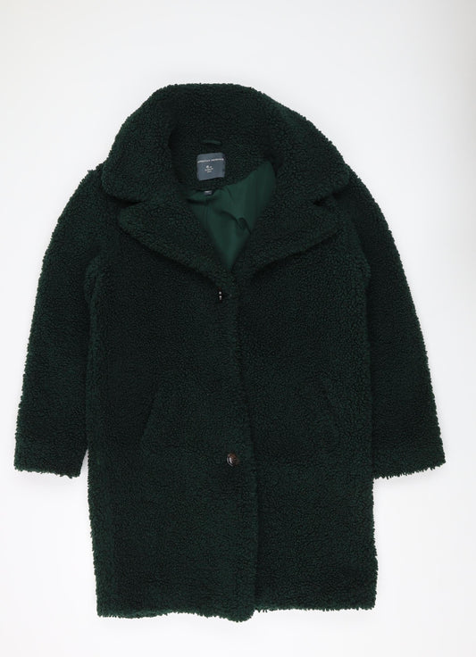 Dorothy Perkins Women's Green Mid-Length Coat Size 6