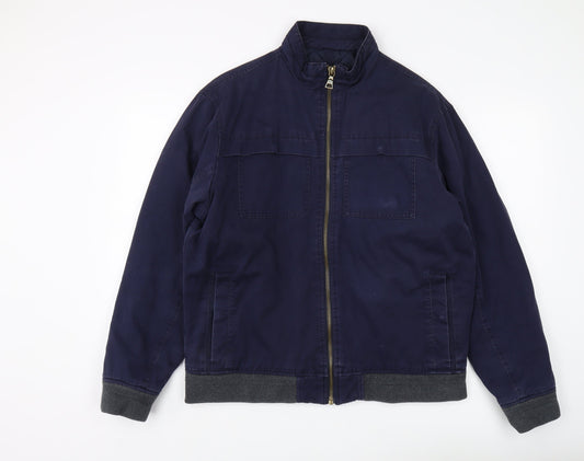 Marks and Spencer Men's Blue Bomber Jacket, L