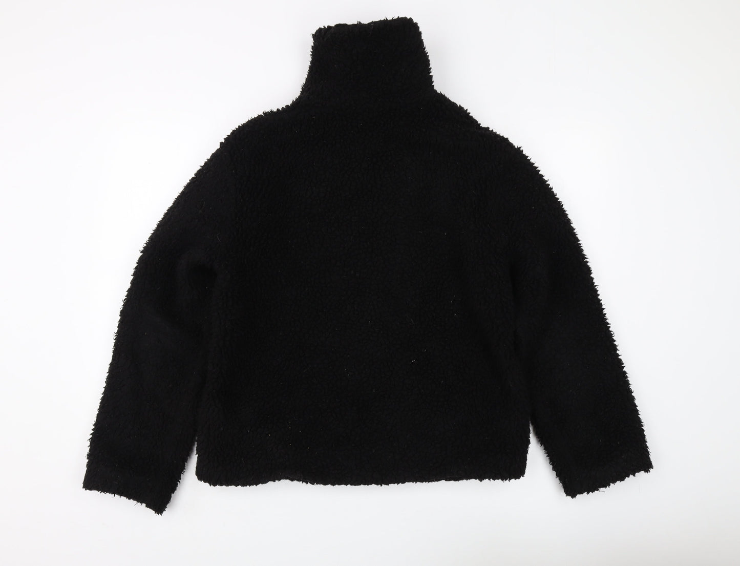 Topshop Women's Black Fleece Jacket S Casual
