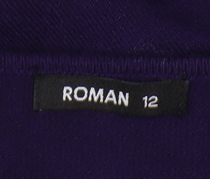 Roman Women's Purple Jumper Size 12 Round Neck