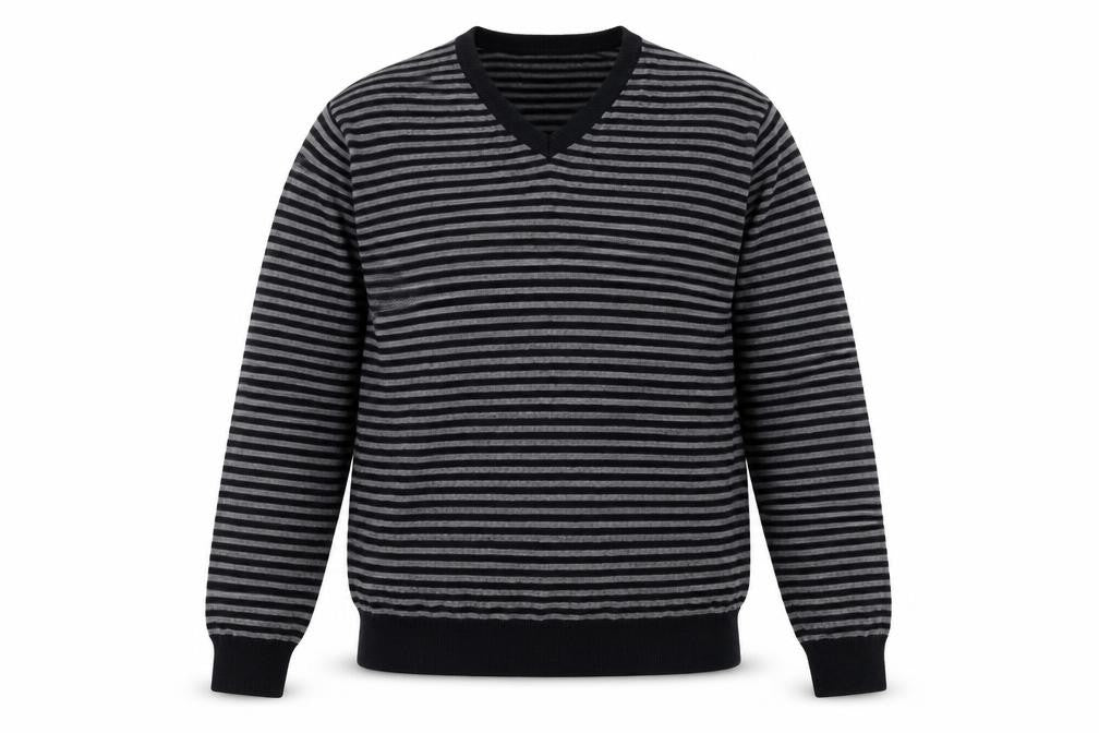 Marks & Spencer Men's Black Striped Pullover Jumper - M
