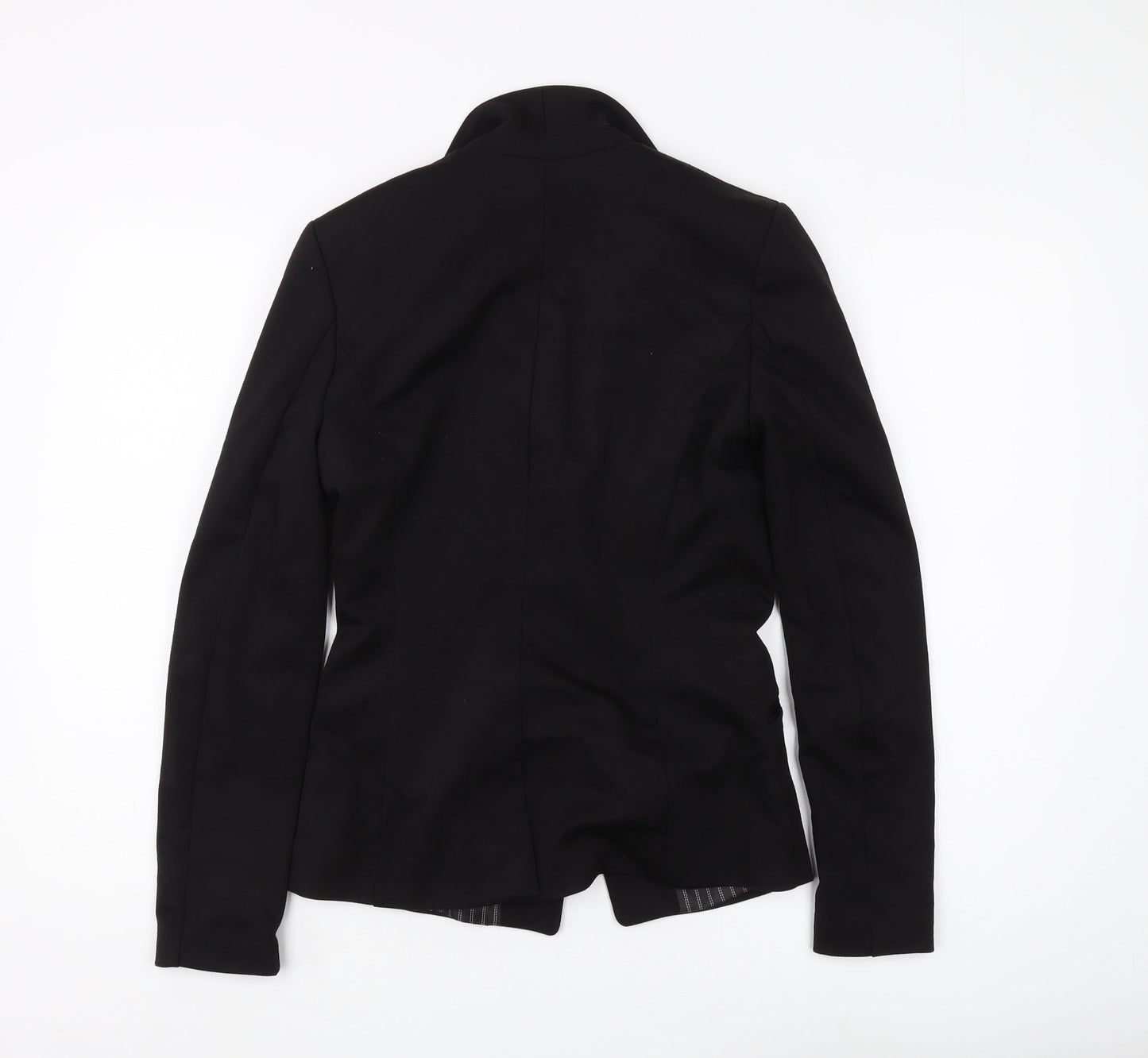 H&M Women's Black Blazer, Size 8, Pinstripe, Regular Fit