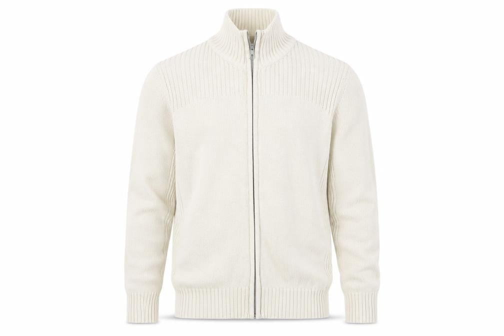 Marks & Spencer Ivory Full Zip Cotton Jumper UK 22