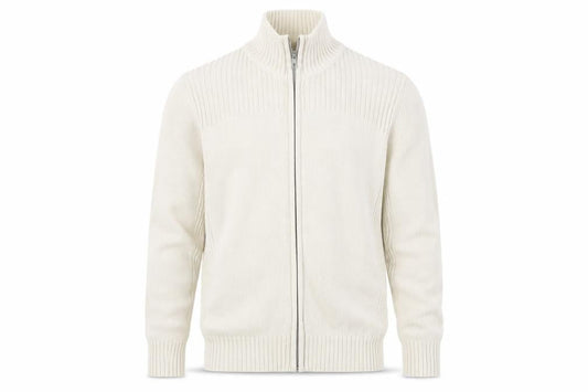 Marks & Spencer Ivory Full Zip Cotton Jumper UK 22