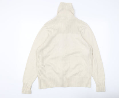 Marks Mens & Spencer Ivory Full Zip Cotton Jumper UK 22