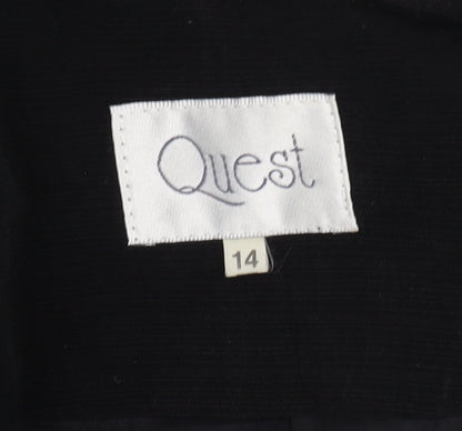 Quest Women's Black Regular Fit Suit Jacket 14