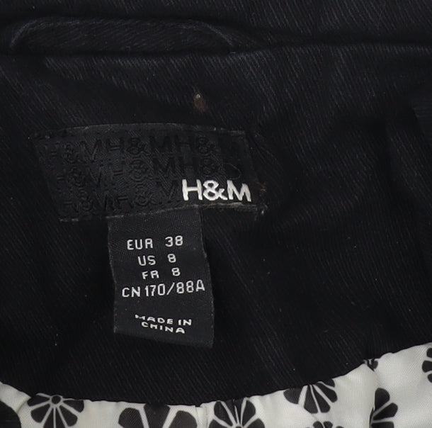 H&M Women's Black Mid-Length Overcoat Size 10