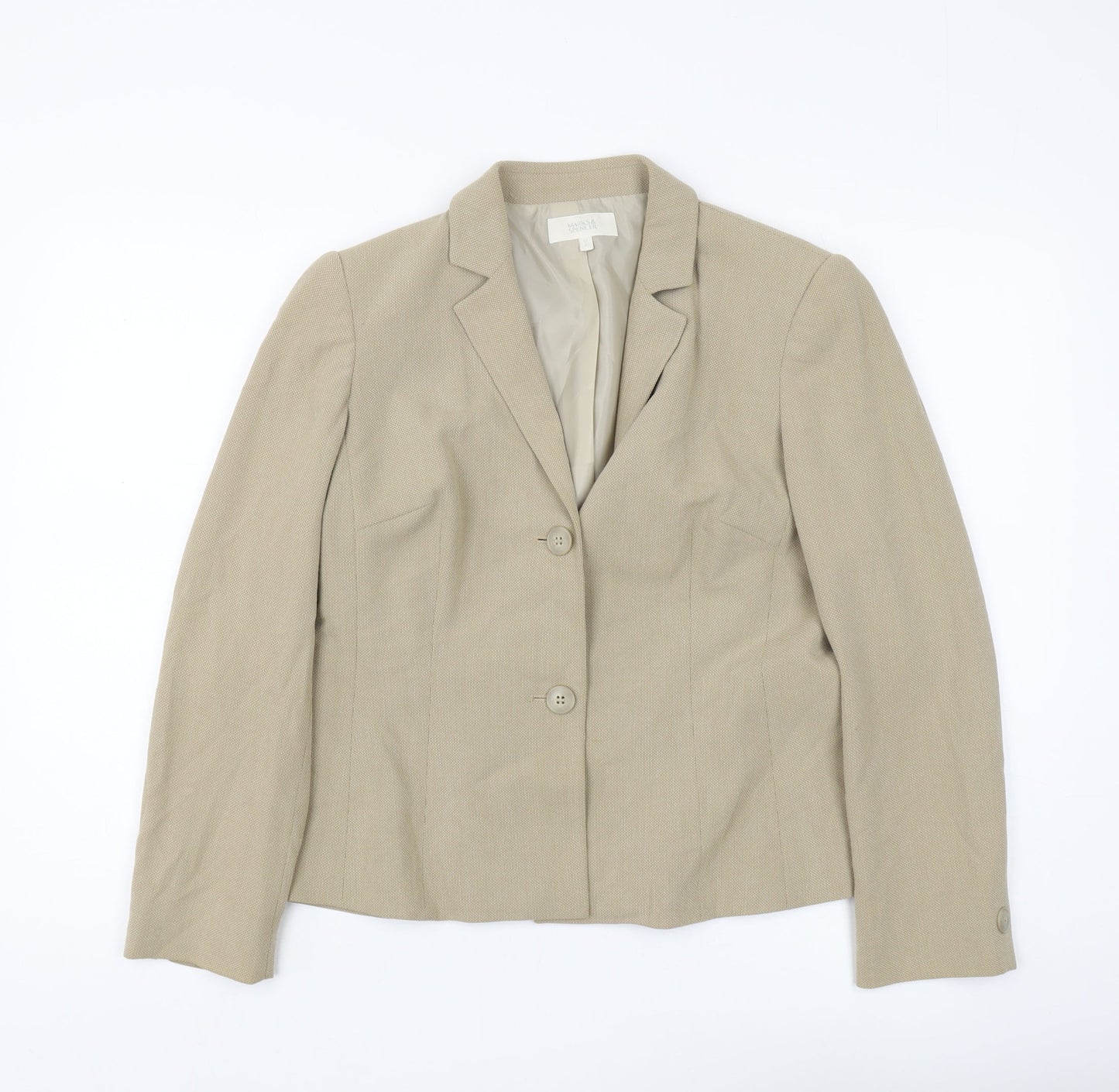 Marks and Spencer Women's Beige Suit Jacket Size 12