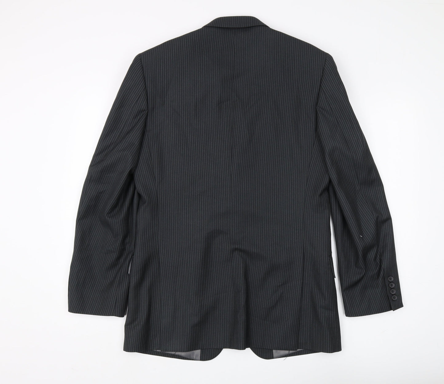 Burton Men's Black Striped Blazer Size 38 Slim Fit