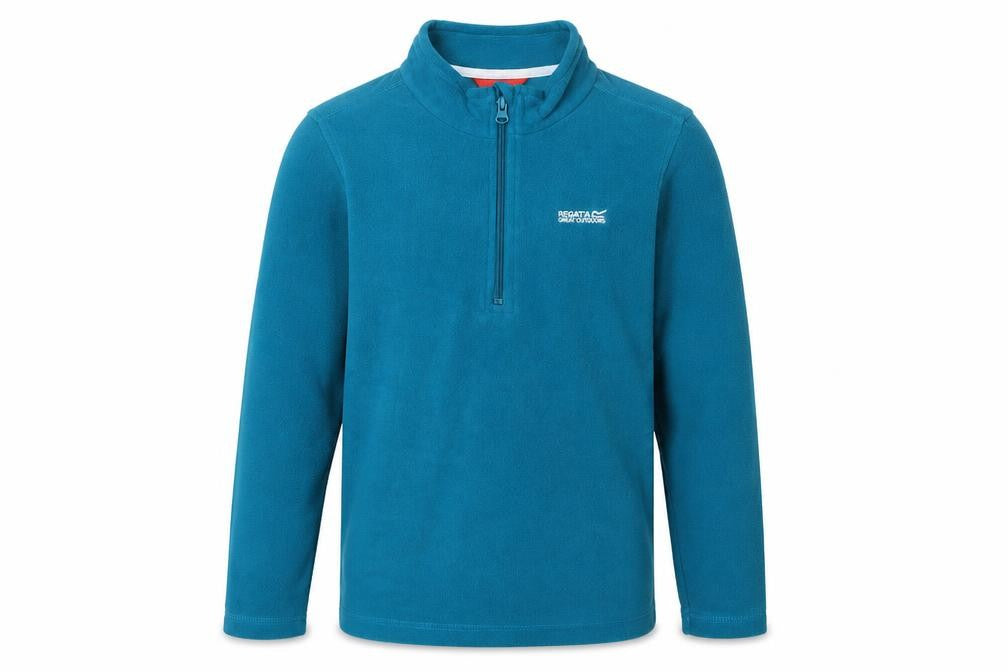 Front view of Regatta boys’ blue 1/4 zip fleece sweatshirt 13 years