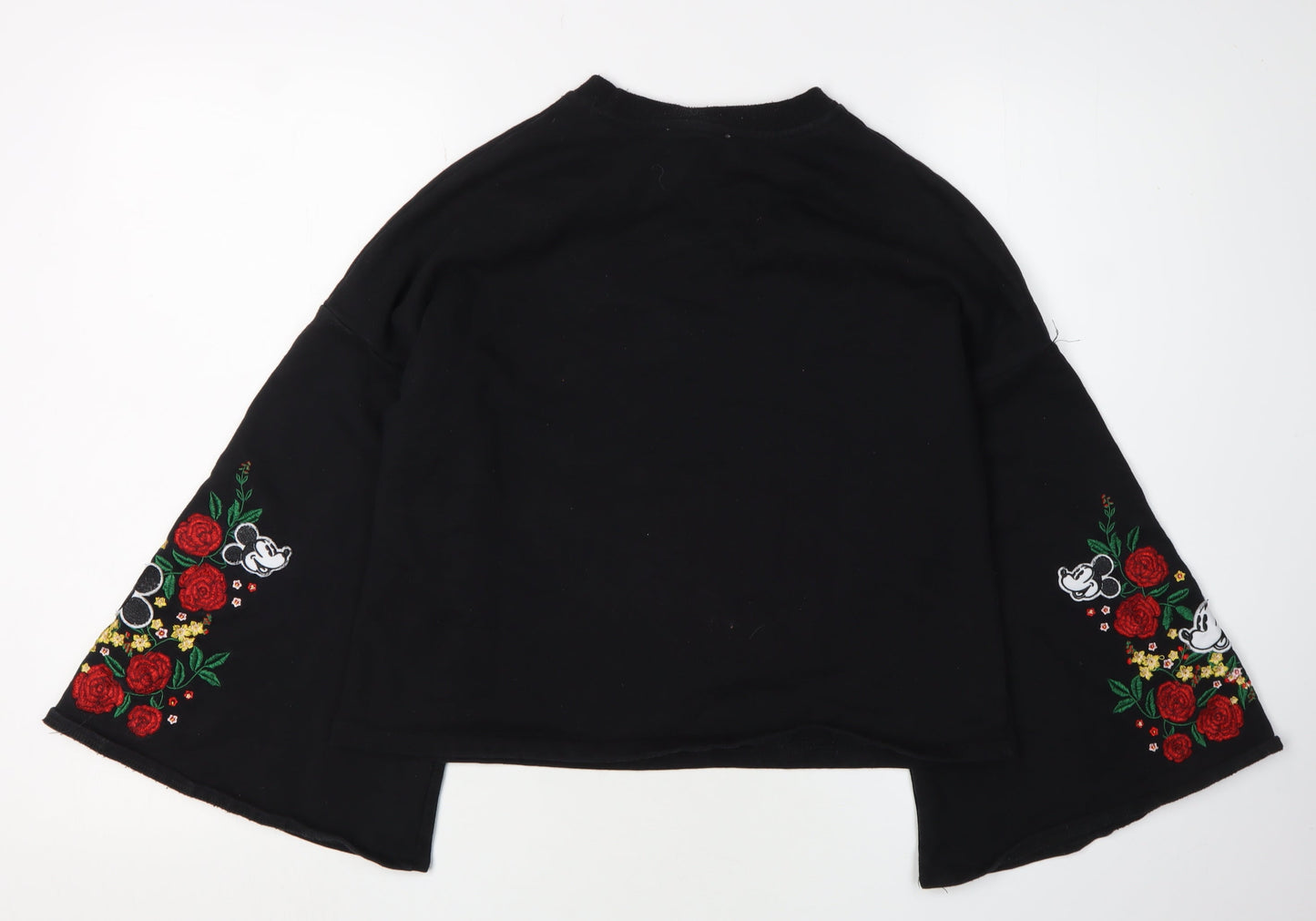 Disney Women’s Black Embroidered Pullover Sweatshirt, S