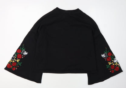 Preloved Disney Women’s Black Embroidered Pullover Sweatshirt, S - Back