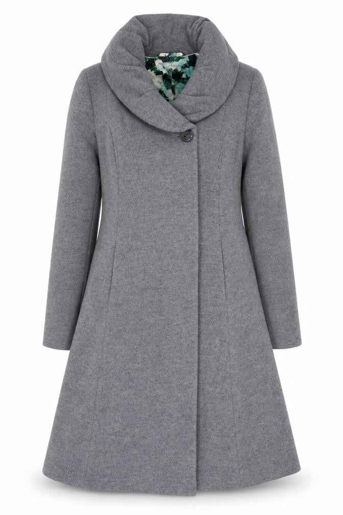 Betty Jackson Black Women's Grey Overcoat Size 12