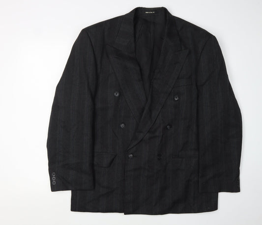 St Michael Men's Grey Double-Breasted Blazer 42S
