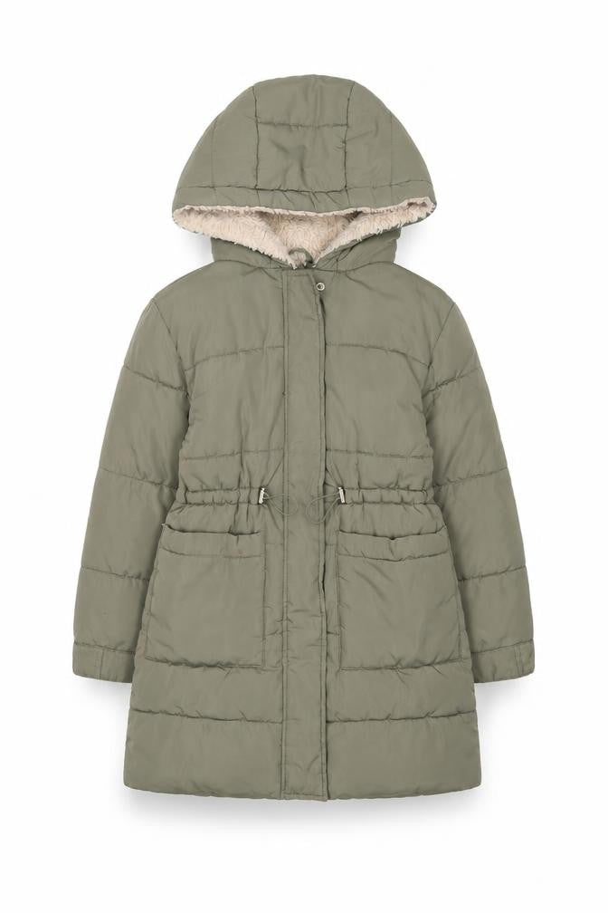 Zara Girls Green Puffer Jacket - Size 9 Years - Autumn Winter Style