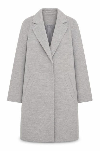 New Look Women's Grey Overcoat, Size 8, Classic Style