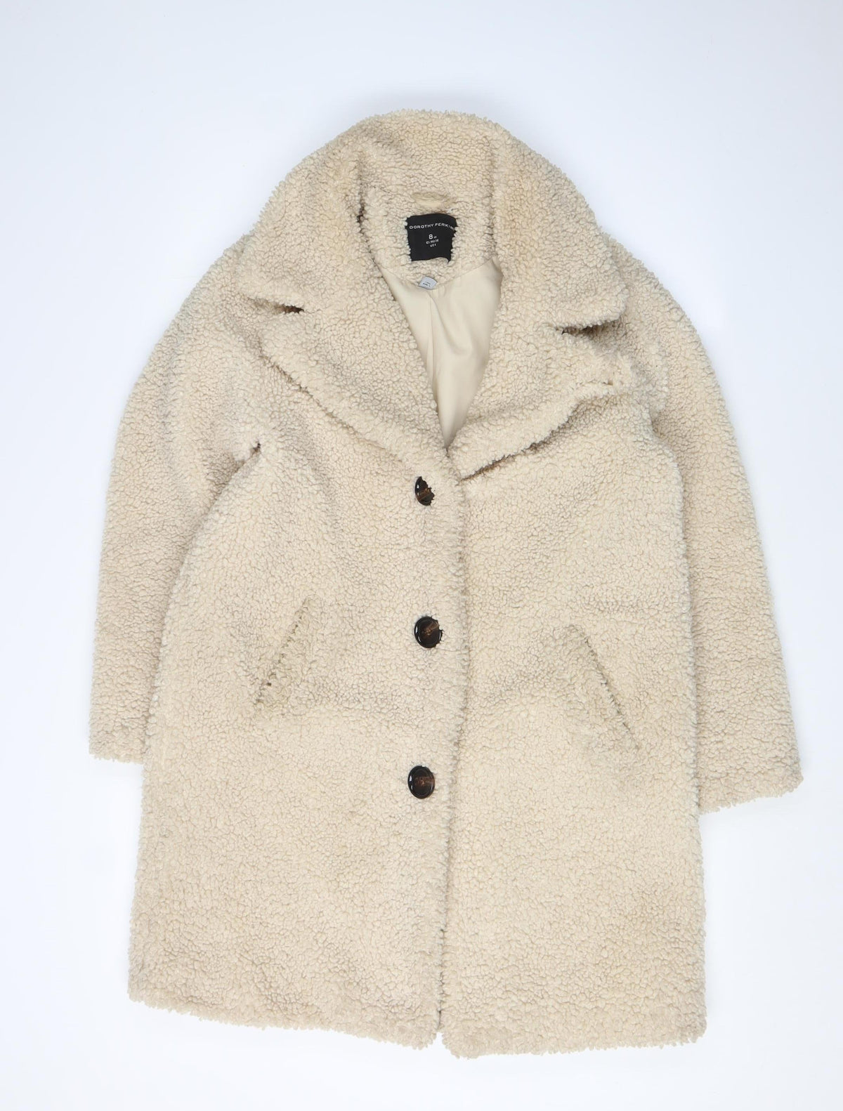 Additional front view of Dorothy Perkins Women's Beige Mid-Length Coat, size 8