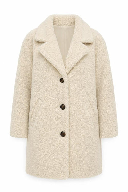 Front view of Dorothy Perkins Women's Beige Mid-Length Coat, size 8