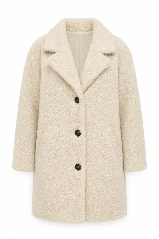 Front view of Dorothy Perkins Women's Beige Mid-Length Coat, size 8