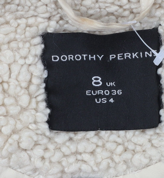 Close-up detail of Dorothy Perkins Women's Beige Mid-Length Coat, size 8