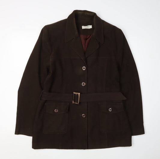 Charlotte Halton Women's Brown Belted Jacket, Size 16