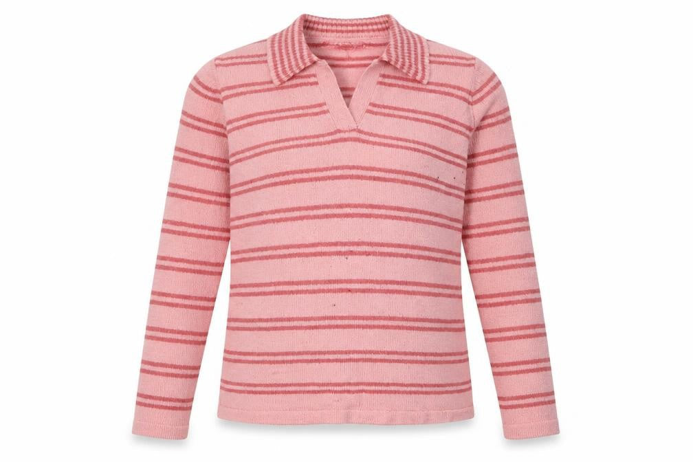 Honor Millburn Women's Pink Collared Pullover Jumper M