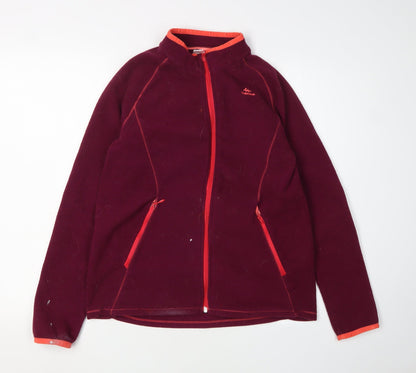 Additional front view of Decathlon girls’ red fleece jacket mid-length 14 years