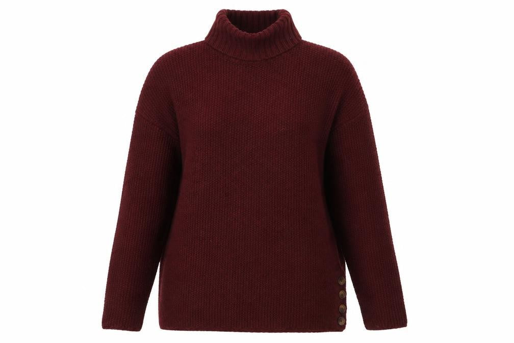 ONLY Women's Red Roll Neck Pullover Jumper Size L