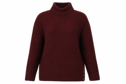 Front view of Only Women's Red Roll Neck jumper, size L
