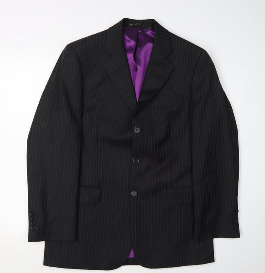 Scott & Taylor Men's Black Regular Fit Wool Suit Jacket 38R