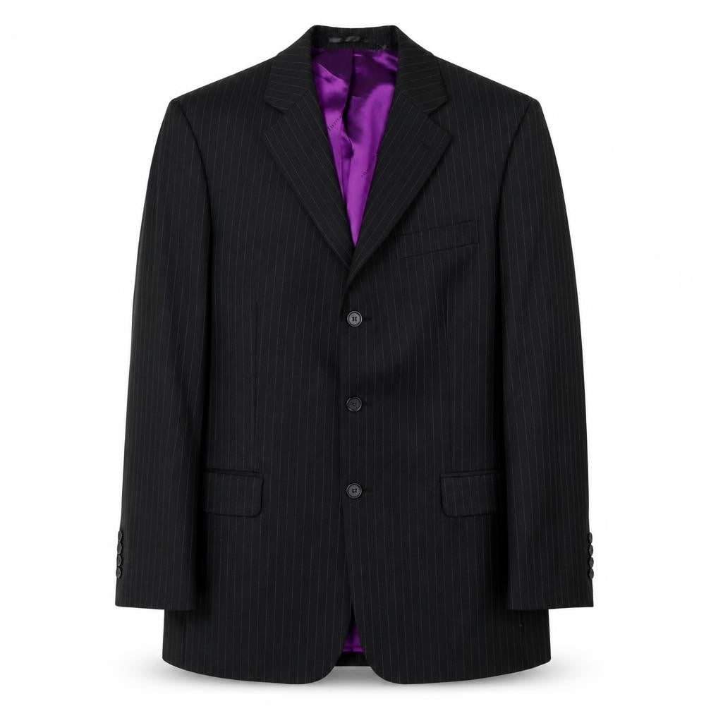 Scott & Taylor Men's Black Regular Fit Wool Suit Jacket 38R