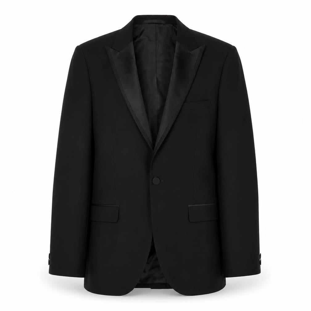 Moss London Men's Black Slim Tuxedo Jacket 38L