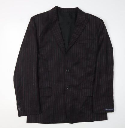 Additional front view of French Connection Men's Black Striped Blazer, size 42