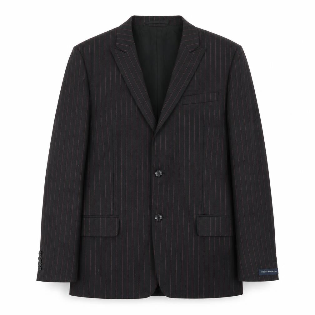 French Connection Men's Black Striped Blazer Size 42