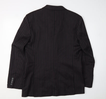Back view of French Connection Men's Black Striped Blazer, size 42