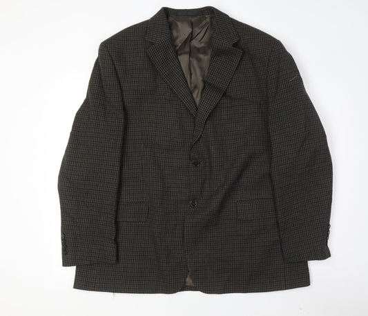Marks and Spencer Men's Brown Check Blazer 44R
